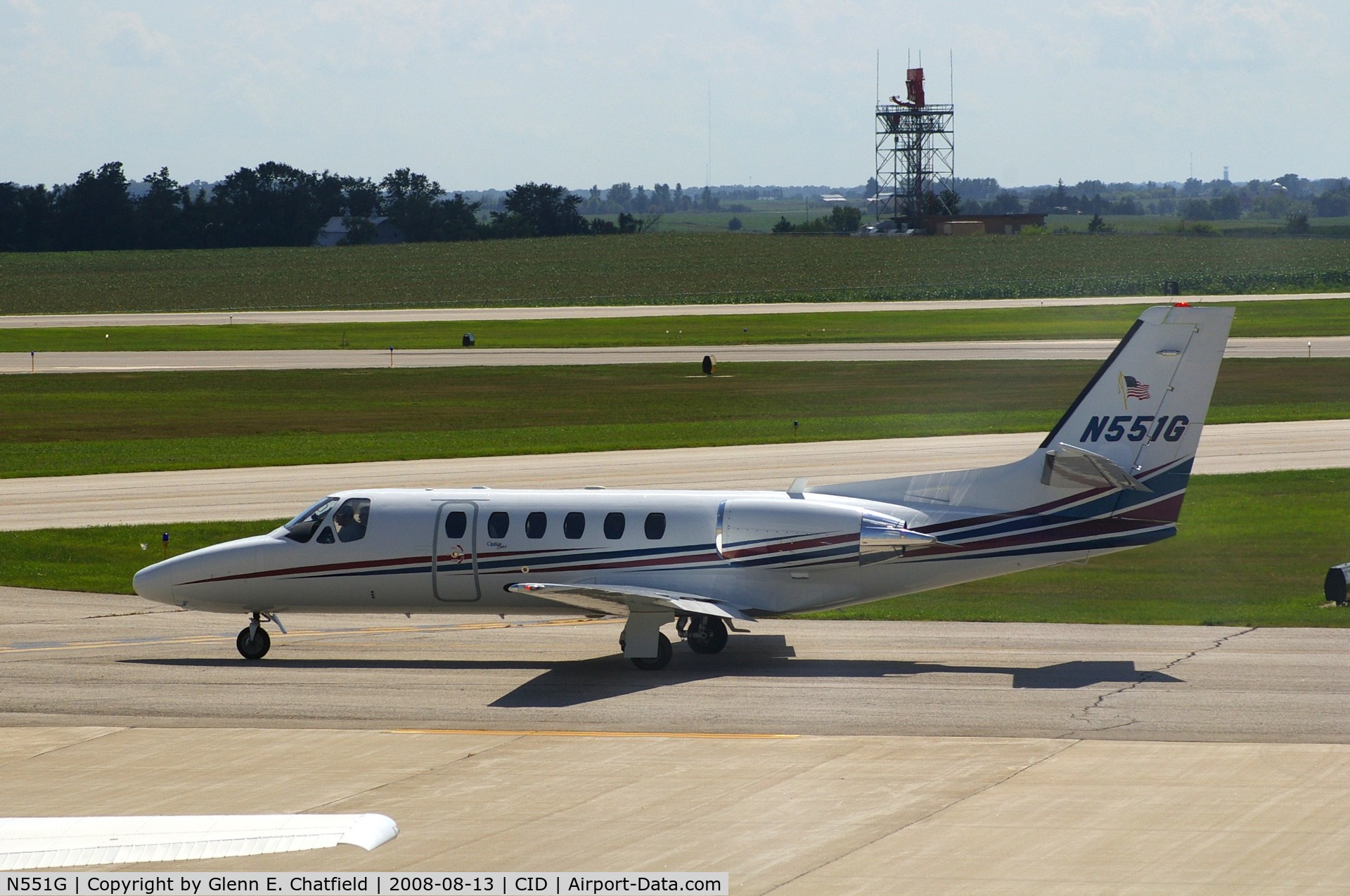 N551G, 2001 Cessna 550 Citation Bravo C/N 550-0968, Taxiing to Runway 27 for departure.