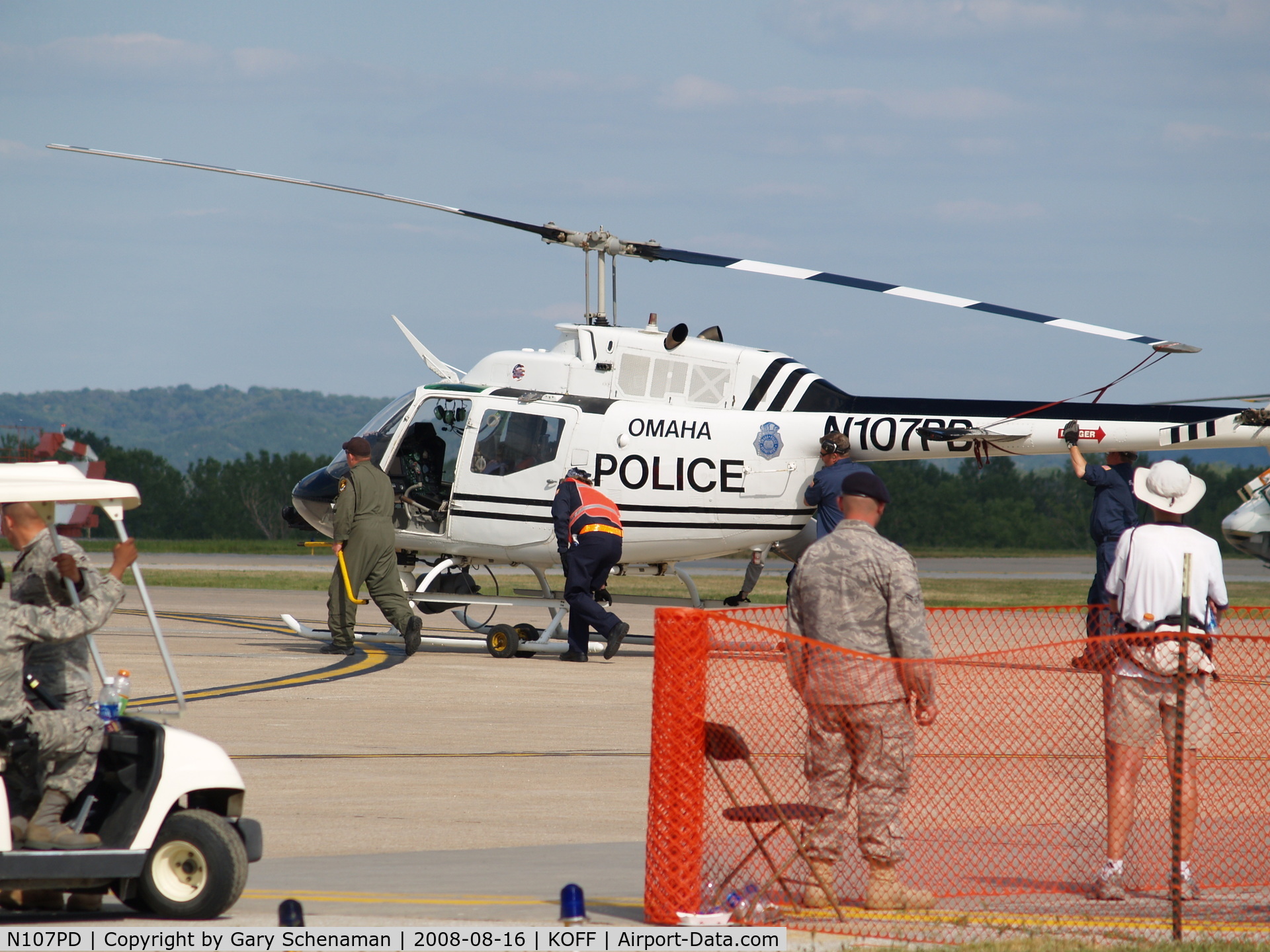 N107PD, 1972 Bell OH-58A Kiowa C/N 41943, OPD HELLICOPTER AT OFFUTT AFB 2008