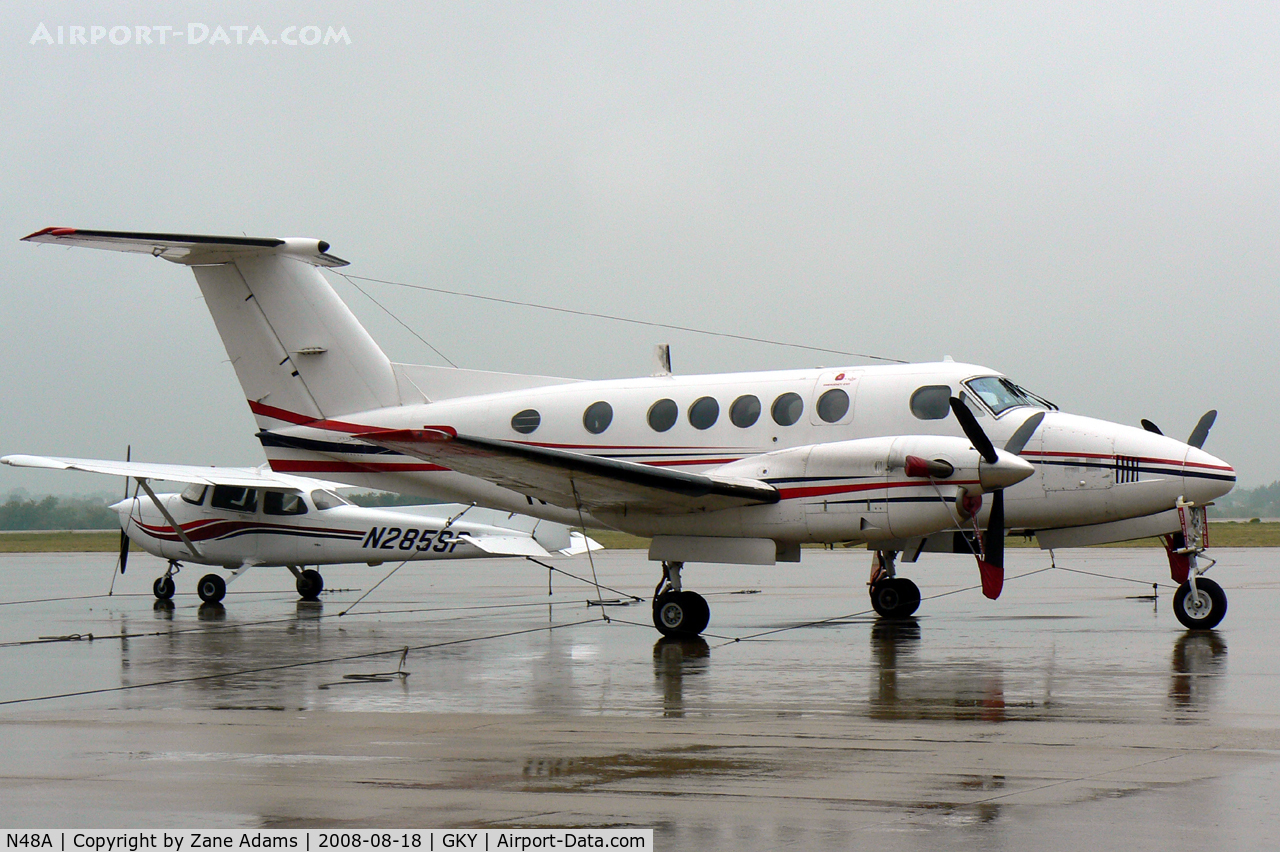 N48A, 1976 Beechcraft C-12A (King Air 200) C/N BC-12, At Arlington Municipal - Nice summer rain