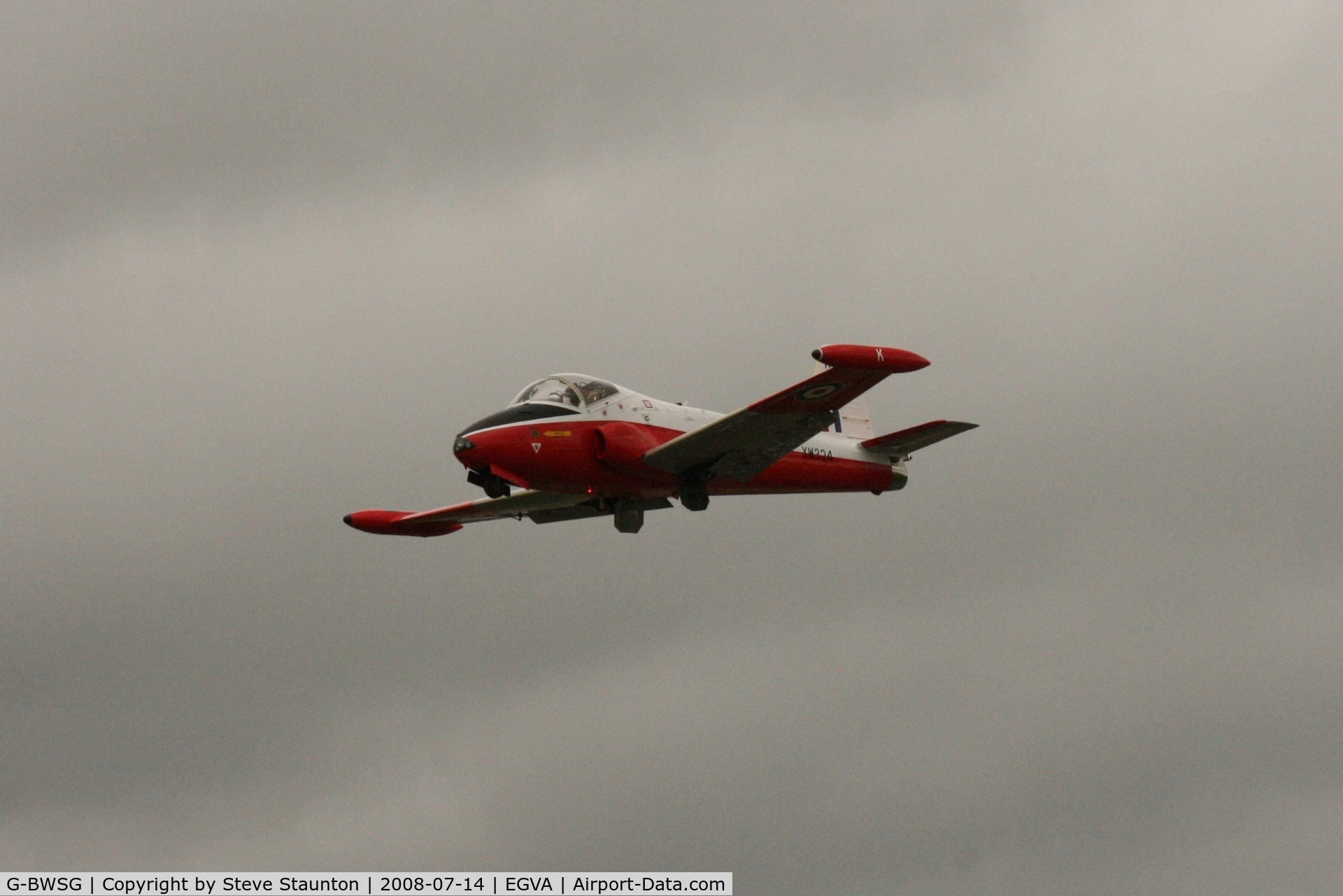 G-BWSG, 1970 BAC 84 Jet Provost T.5 C/N EEP/JP/988, Taken at the Royal International Air Tattoo 2008 during arrivals and departures (show days cancelled due to bad weather)