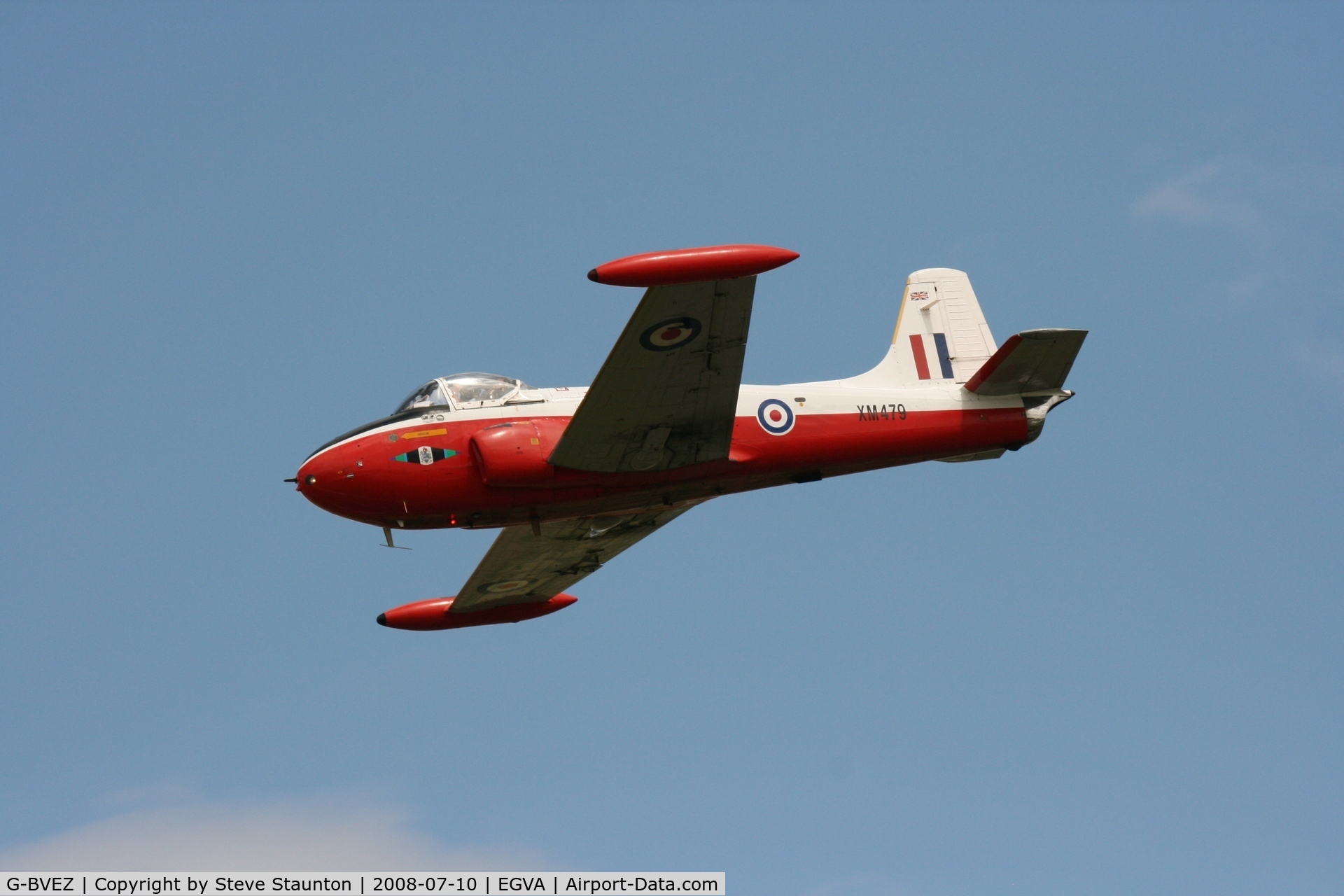 G-BVEZ, 1960 Hunting P-84 Jet Provost T.3A C/N PAC/W/9287, Taken at the Royal International Air Tattoo 2008 during arrivals and departures (show days cancelled due to bad weather)