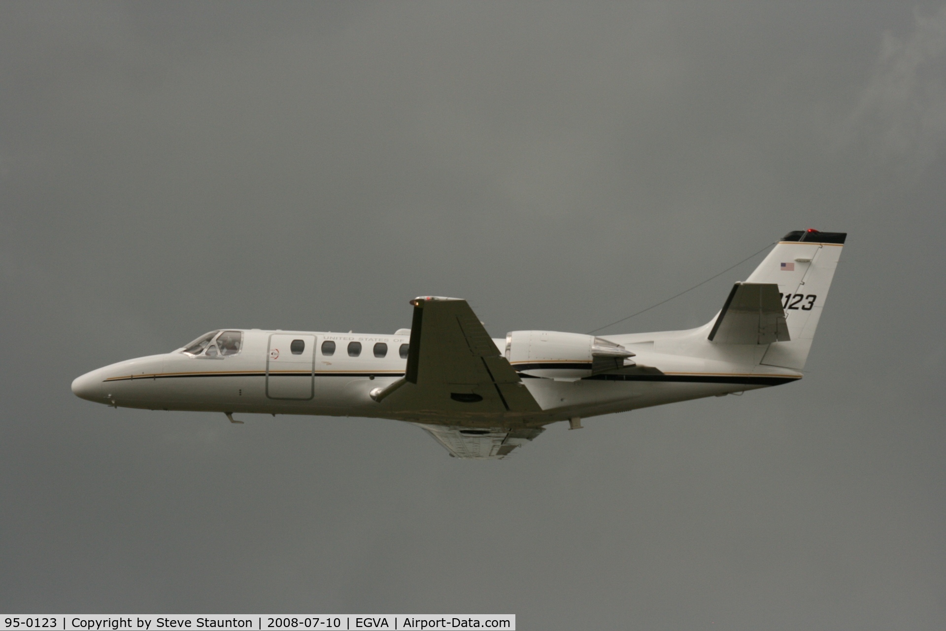 95-0123, 1995 Cessna UC-35A Citation Ultra C/N 560-0387, Taken at the Royal International Air Tattoo 2008 during arrivals and departures (show days cancelled due to bad weather)
