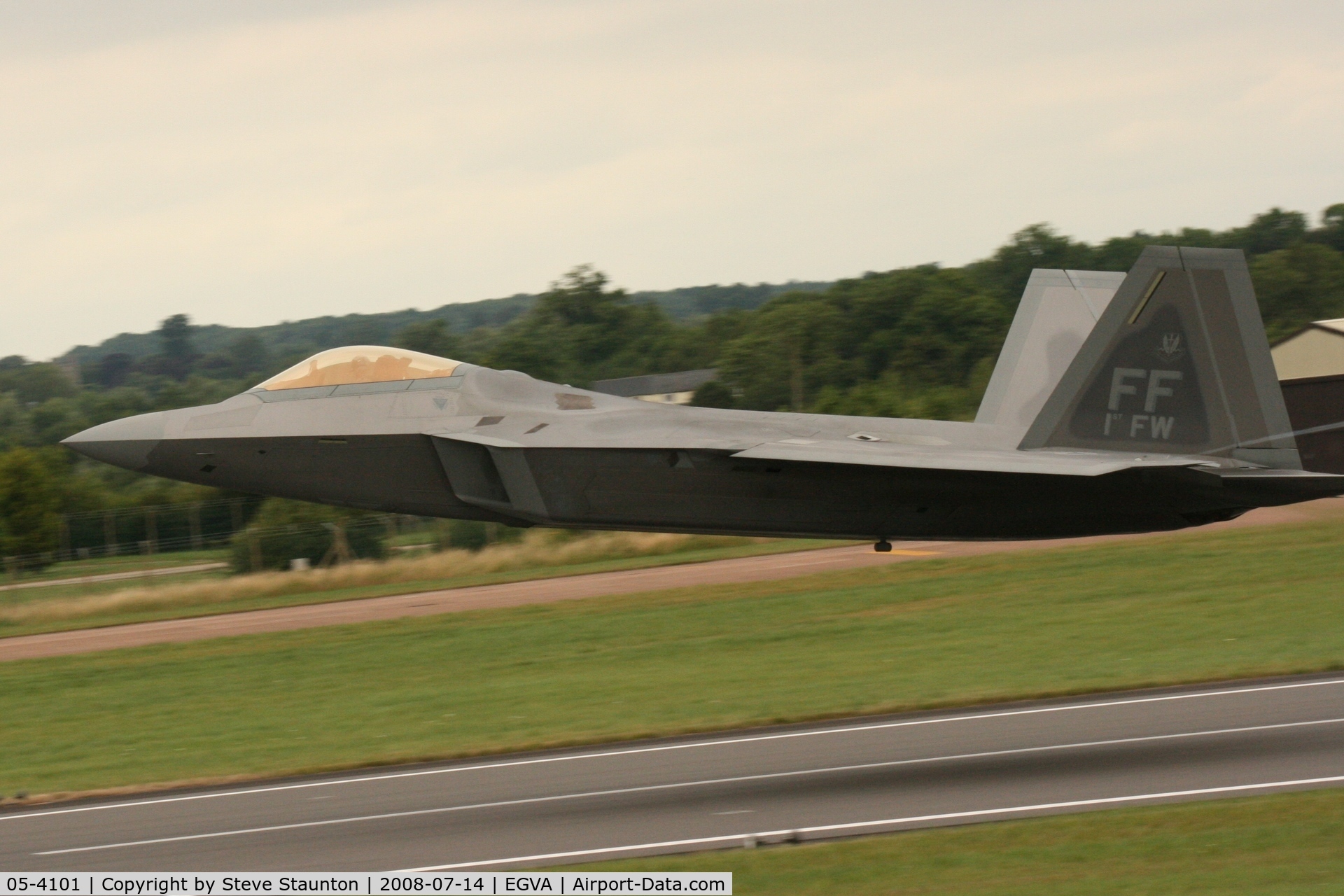 05-4101, 2003 Lockheed Martin F-22A Raptor C/N 645-4101, Taken at the Royal International Air Tattoo 2008 during arrivals and departures (show days cancelled due to bad weather)