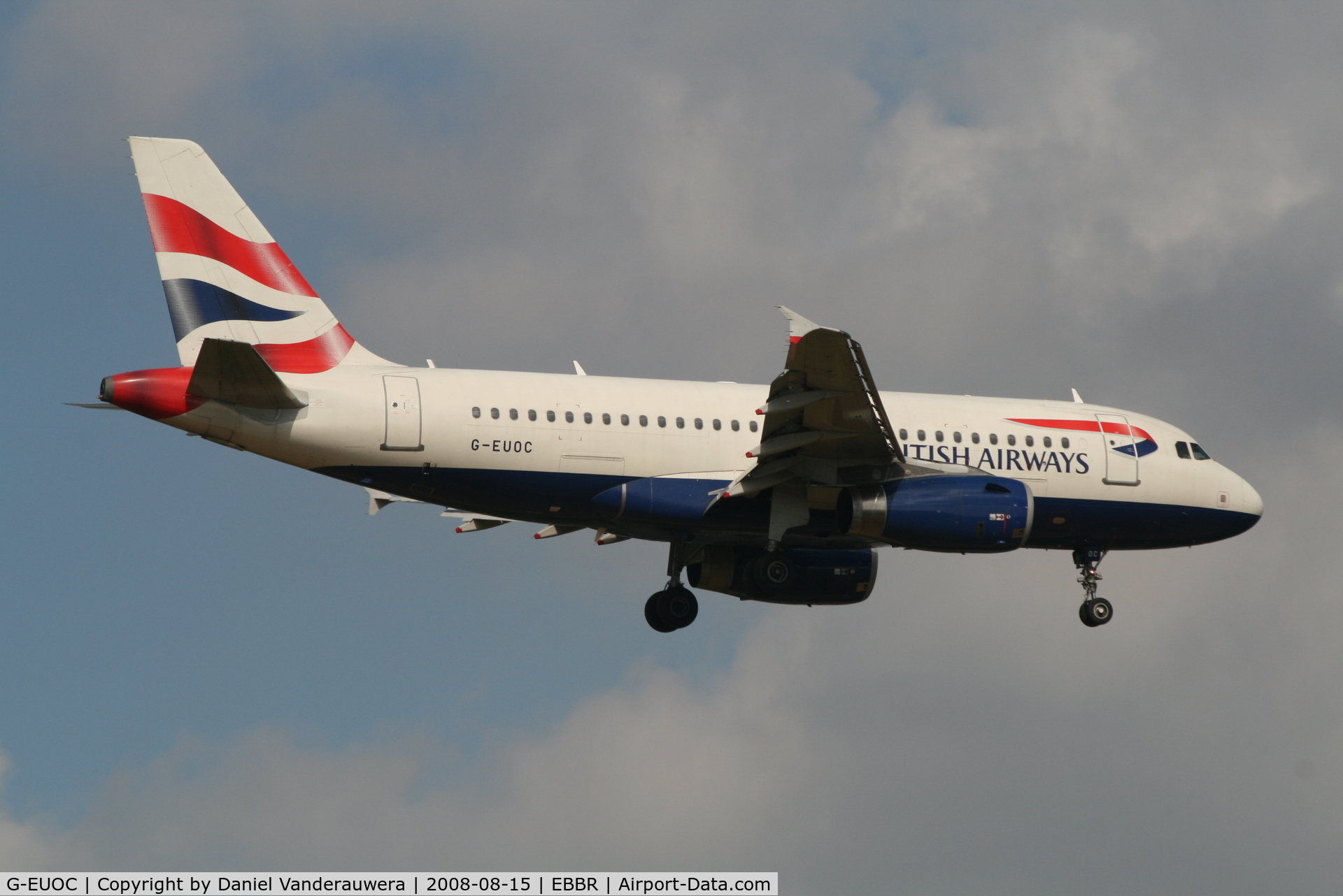 G-EUOC, 2001 Airbus A319-131 C/N 1537, arrival of flight BA392 to rwy 02