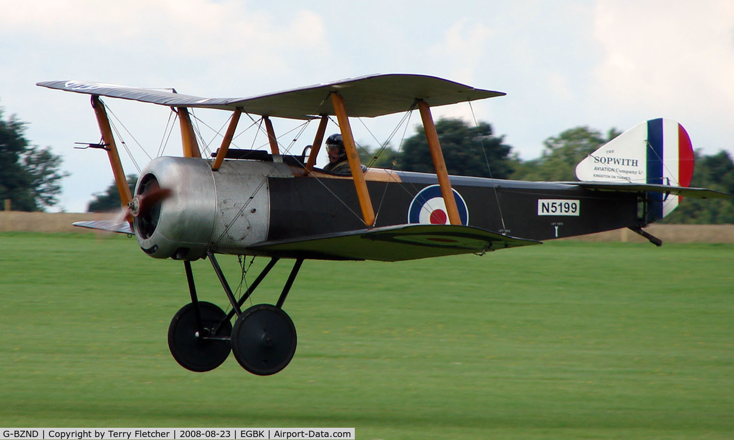 G-BZND, 2006 Sopwith Pup Replica C/N PFA 101-11815, Visitor to Sywell on 2008 Ragwing Fly-in day