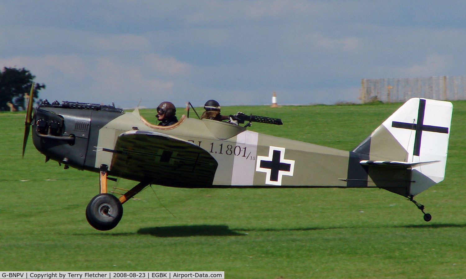 G-BNPV, 1988 Bowers Fly Baby 1A C/N PFA 016-11120, Visitor to Sywell on 2008 Ragwing Fly-in day