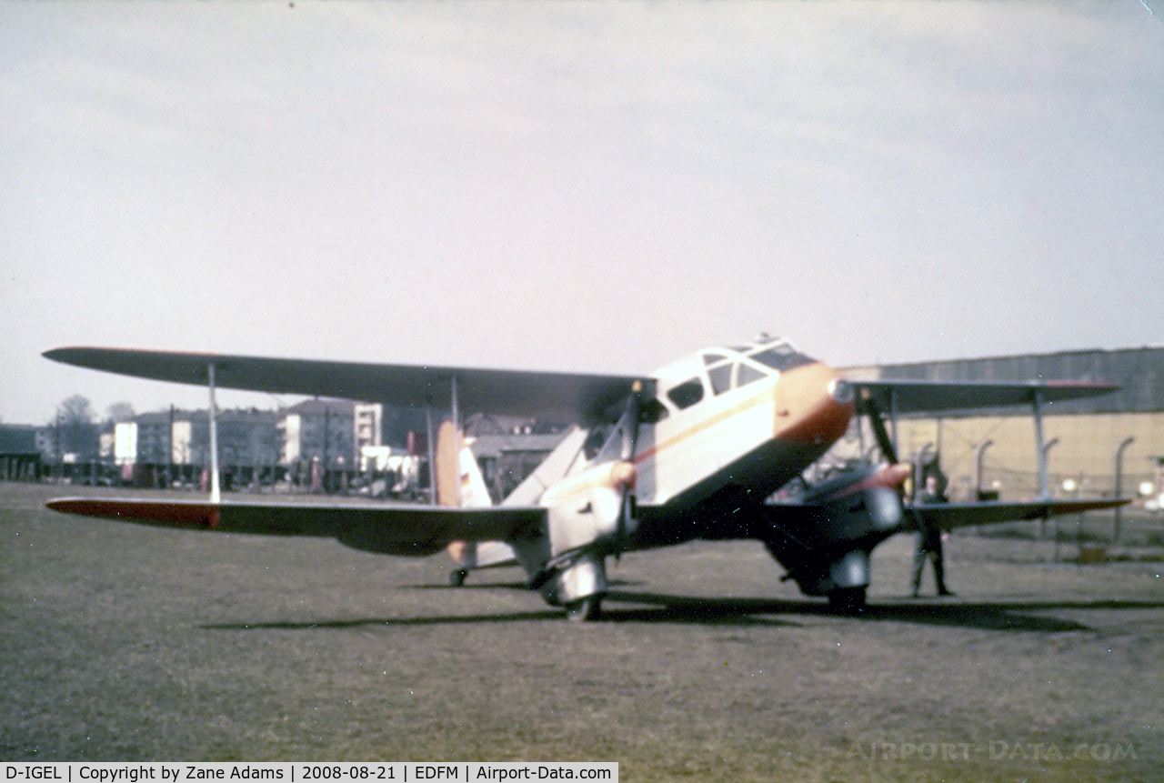 D-IGEL, De Havilland DH-89A Dragon Rapide C/N 6347, At Nueostheim, Germany @ 1961