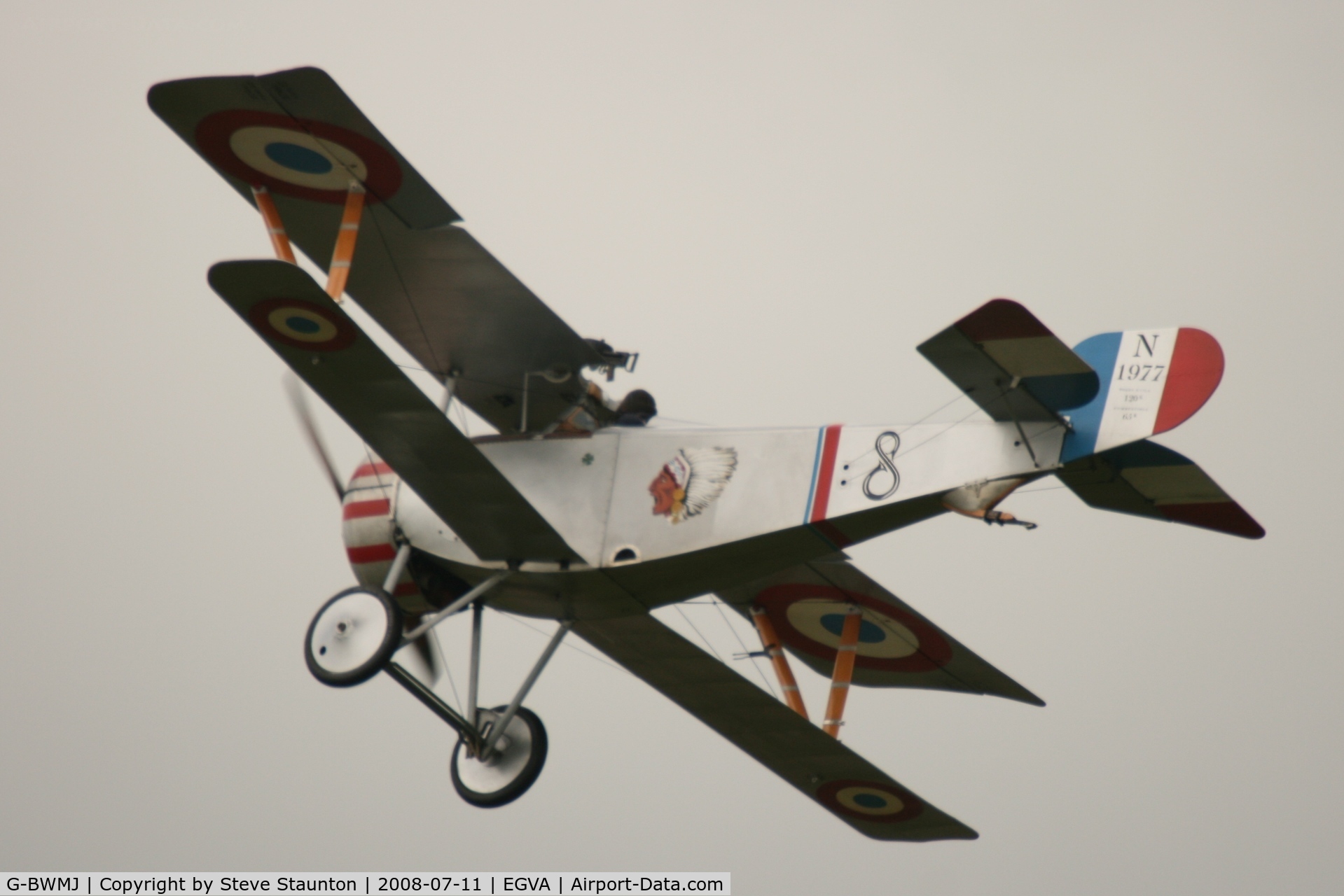 G-BWMJ, 1981 Nieuport 17 Scout Replica C/N PFA 121-12351, Taken at the Royal International Air Tattoo 2008 during arrivals and departures (show days cancelled due to bad weather)