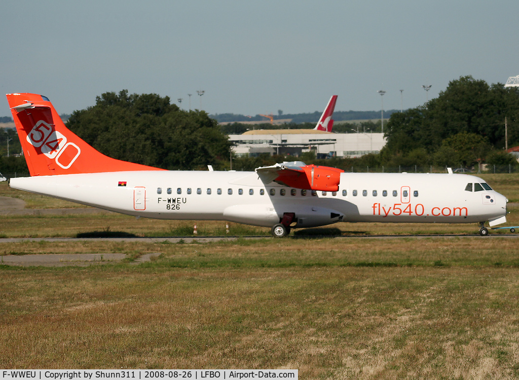 F-WWEU, 2010 ATR 72-212A C/N 826, C/n 826 - First ATR72 for Nigerian operator Fly540... Trackted after paintshop...