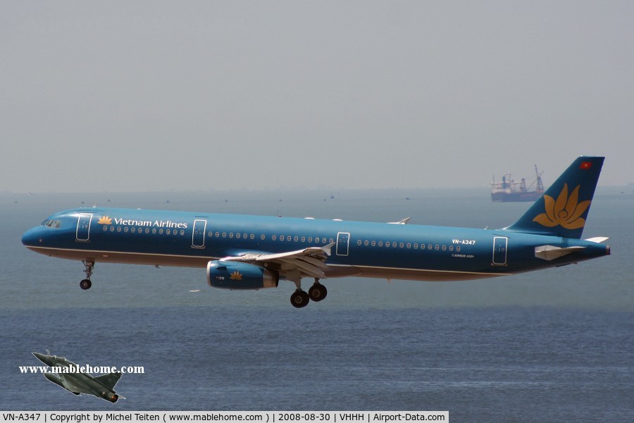 VN-A347, 2004 Airbus A321-231 C/N 2267, Vietnam Airlines arriving on runway 25R
