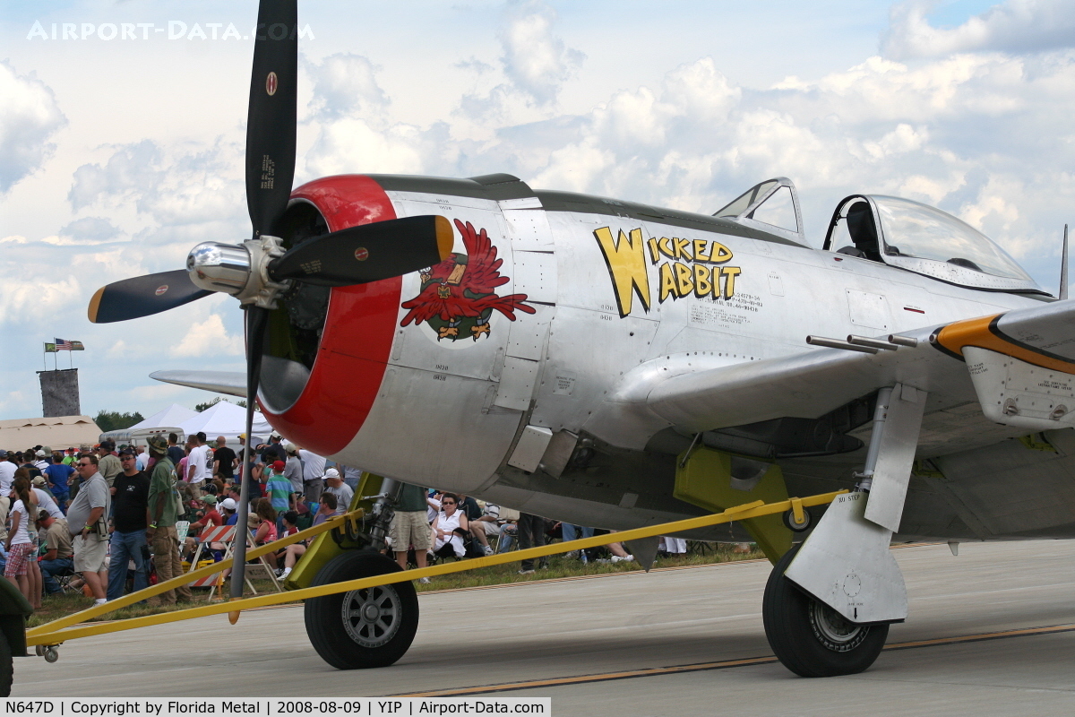 N647D, 1944 Republic P-47D Thunderbolt C/N 8955583, P-47D Wicked Wabbit