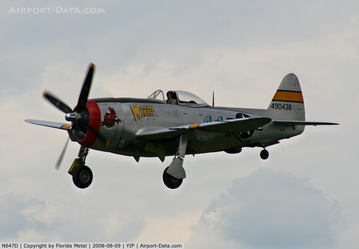 N647D, 1944 Republic P-47D Thunderbolt C/N 8955583, P-47D Wicked Wabbit