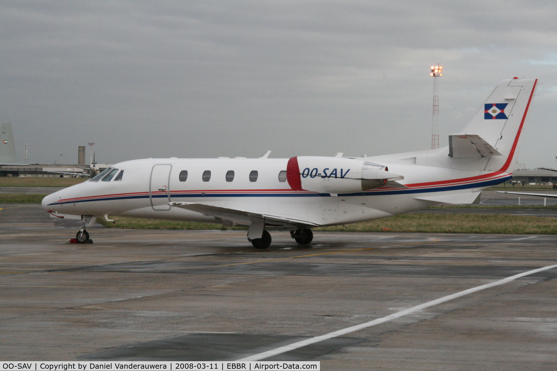 OO-SAV, 2001 Cessna 560XL Citation Excel C/N 560-5189, parked on General Aviation apron (Abelag)