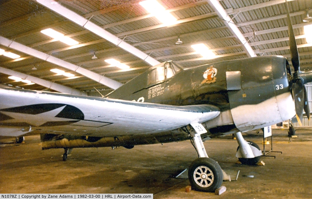N1078Z, 1963 Grumman F6F-5 Hellcat C/N 27354801-66, CAF Hellcat at Harlingen
