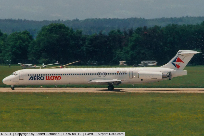 D-ALLF, 1987 McDonnell Douglas MD-83 (DC-9-83) C/N 49602, Flight to LOWG