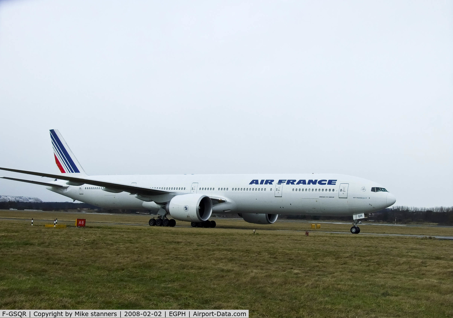 F-GSQR, 2006 Boeing 777-328/ER C/N 35677, Air france B777 On its first visit to Edinburgh airport