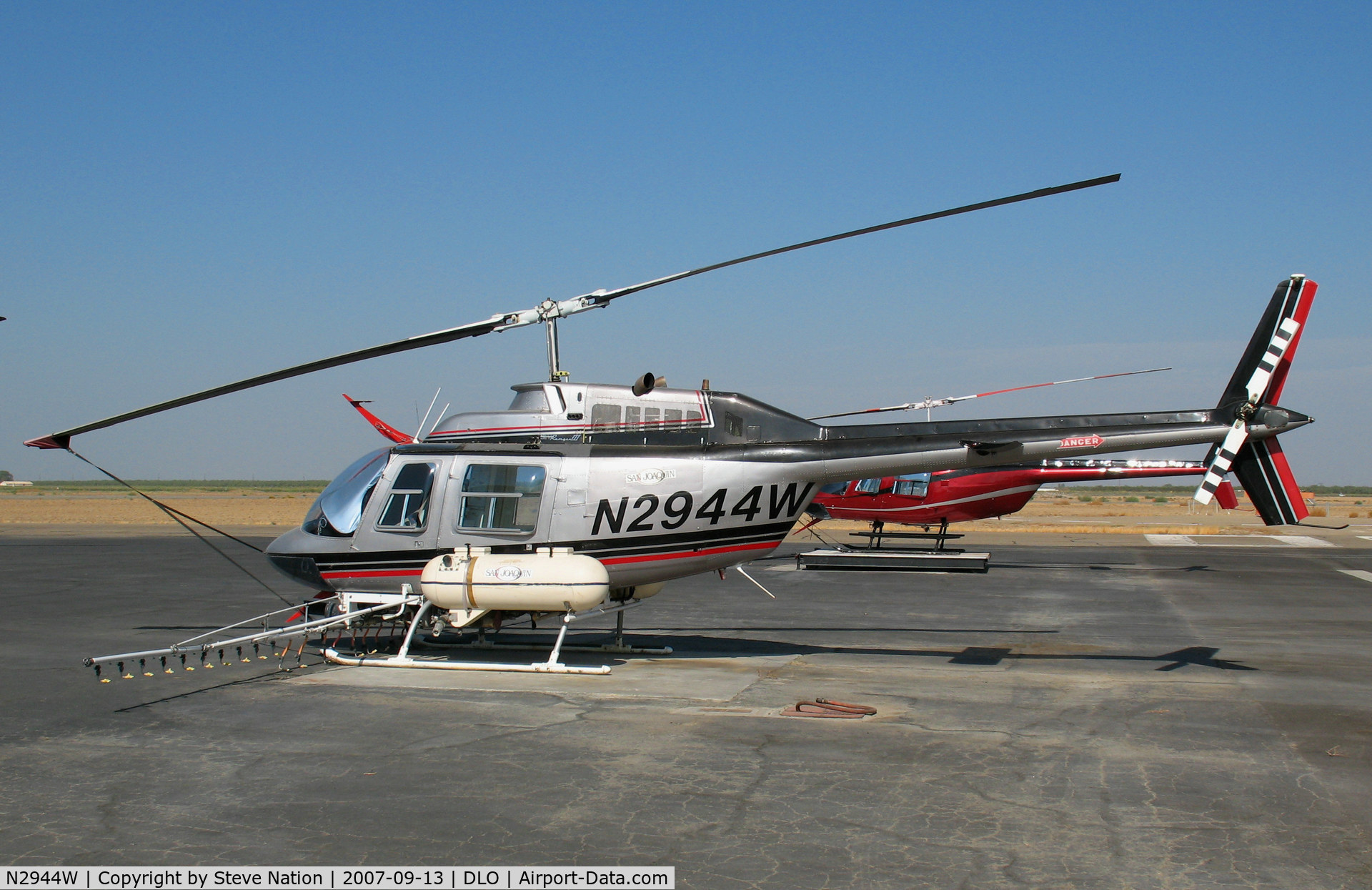 N2944W, 1971 Bell 206B JetRanger III C/N 748, San Joaquin Helicopters 1971 Bell 206B sprayer @ Delano, CA
