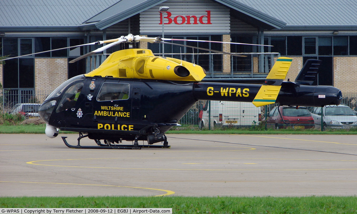 G-WPAS, 1997 McDonnell Douglas MD-900 Explorer C/N 900-00053, Wiltshire Police and Ambulance MD900 Explorer noted at Gloucestershire Airport  UK in Sept 2008