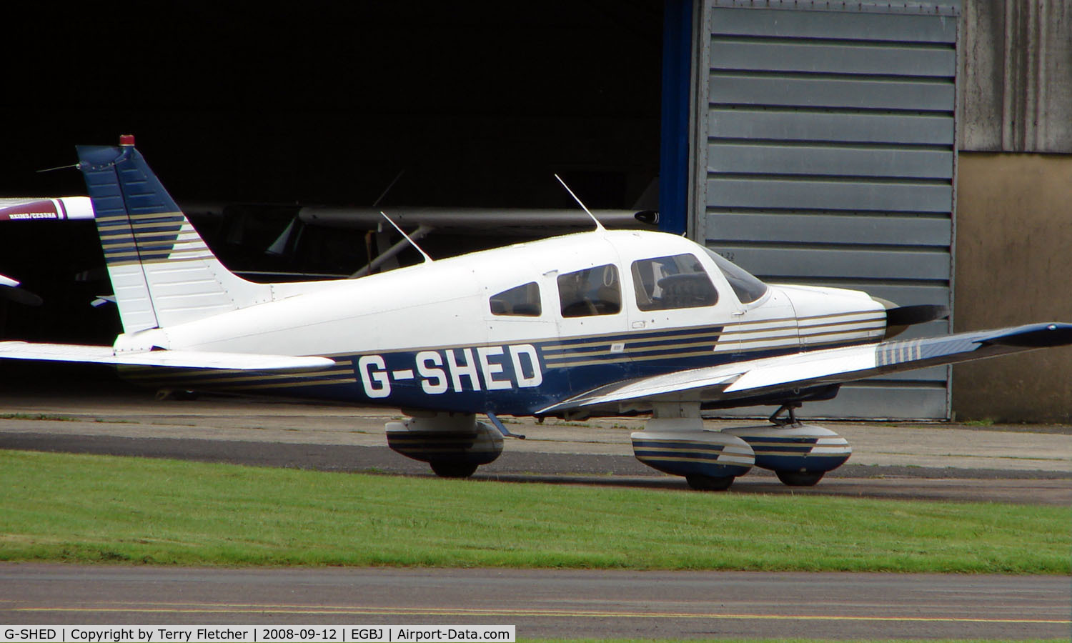 G-SHED, 1978 Piper PA-28-181 Cherokee Archer II C/N 28-7890068, Piper Pa-28-181 noted at Gloucestershire Airport  UK in Sept 2008