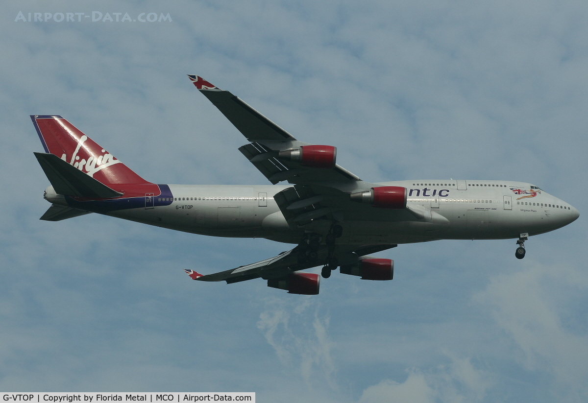 G-VTOP, 1997 Boeing 747-4Q8 C/N 28194, Virgin Atlantic 747-400 arriving from MAN