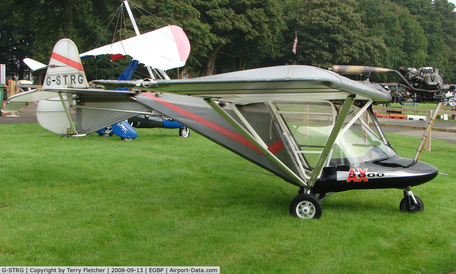 G-STRG, 2001 Cyclone AX2000 C/N 7837, Microlight on display at Kemble 2008 - Saturday - Battle of Britain Open Day