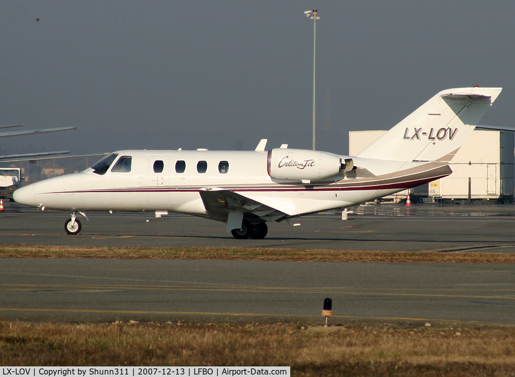 LX-LOV, Cessna 525 CitationJet C/N 525-0102, Parked at the General Aviation area...