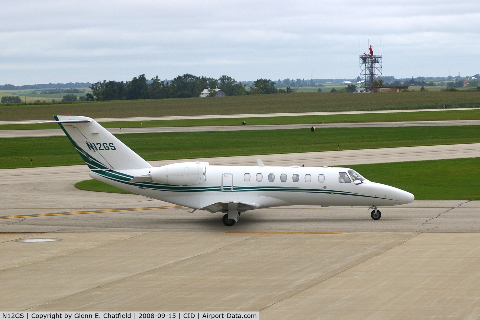 N12GS, 2006 Cessna 525B CitationJet CJ3 C/N 525B0122, Taxiing on Alpha to the ramp.  Looking through my dirty window.