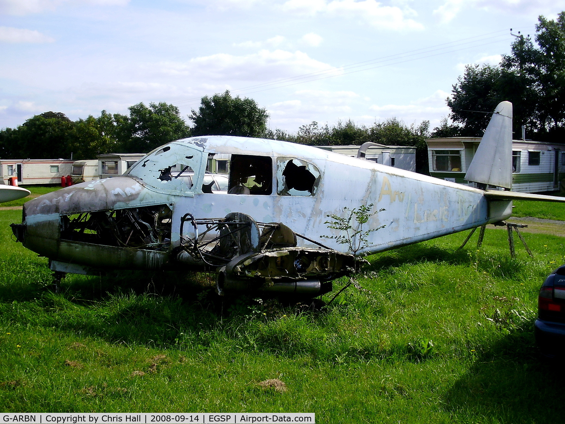 G-ARBN, 1958 Piper PA-23-160 Apache C/N 23-1385, wreck at Sibson