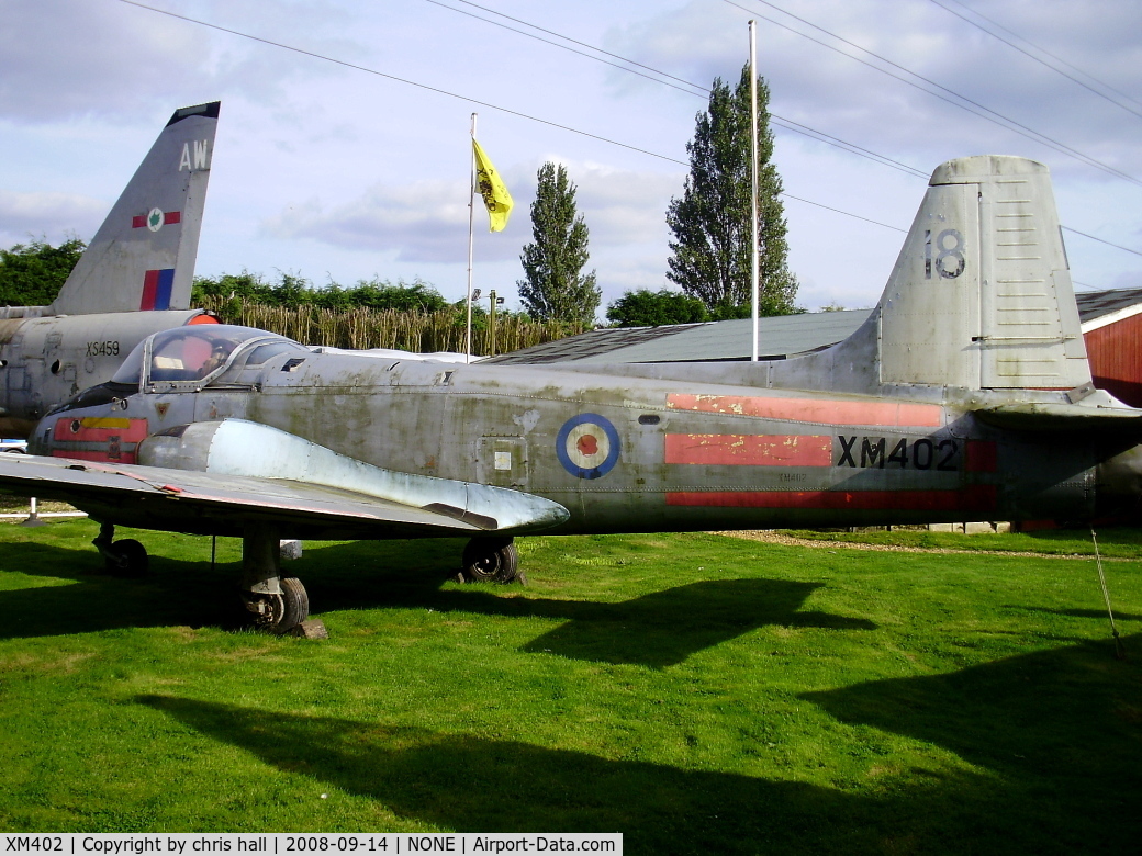 XM402, 1959 Hunting P-84 Jet Provost T.3 C/N PAC/W/7476, preserved at the Fenland & West Norfolk Aviation Museum