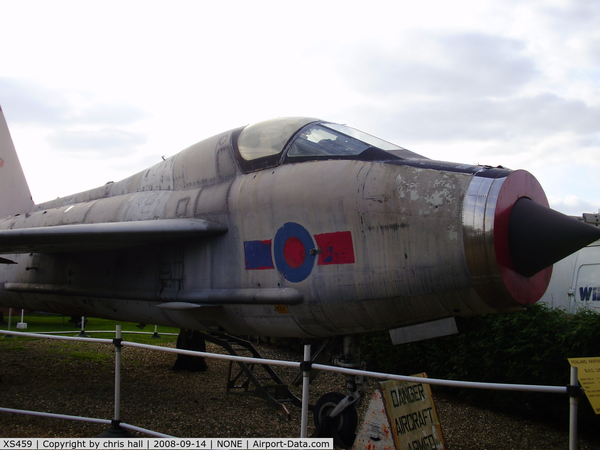 XS459, English Electric Lightning T.5 C/N 95019, preserved at the Fenland & West Norfolk Aviation Museum