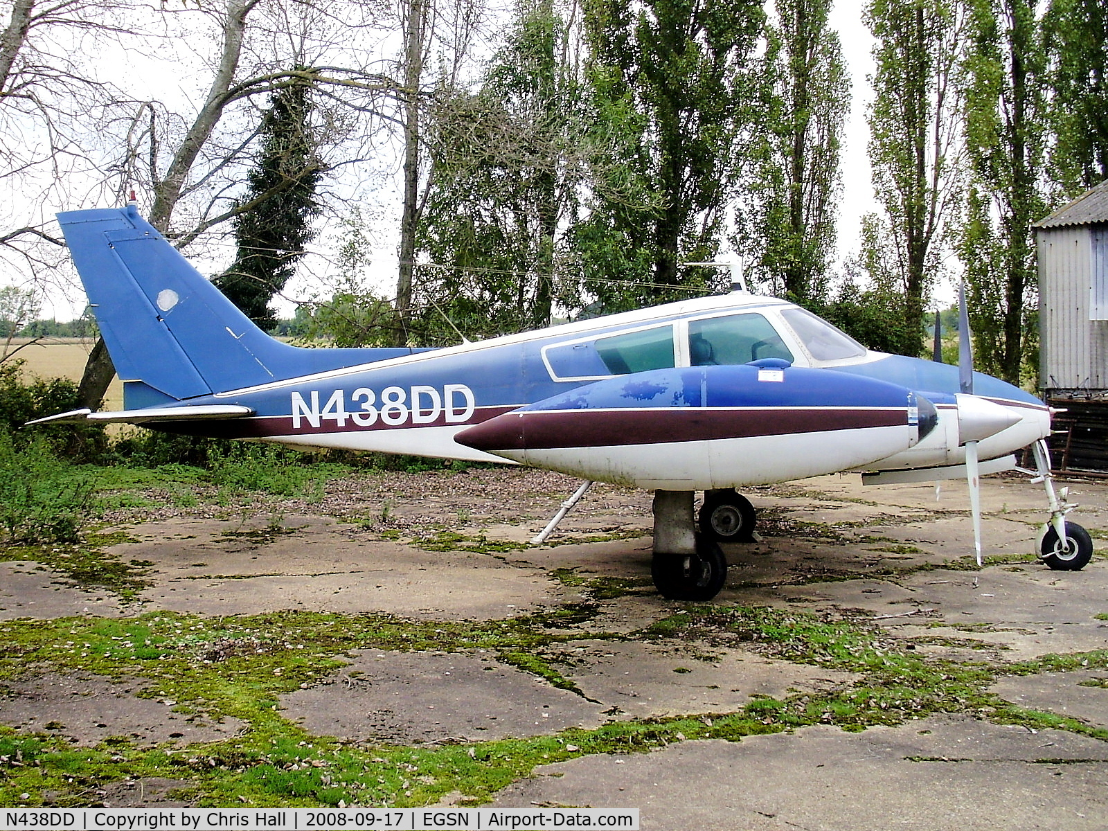 N438DD, 1960 Cessna 310D C/N 39278, Stored in a corner at Bourn