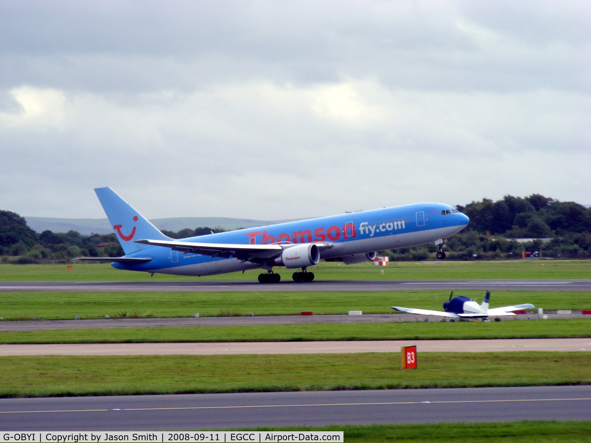 G-OBYI, 2000 Boeing 767-304/ER C/N 29138, Perfect Take-Off From EGCC/MAN (Manchester Airport)