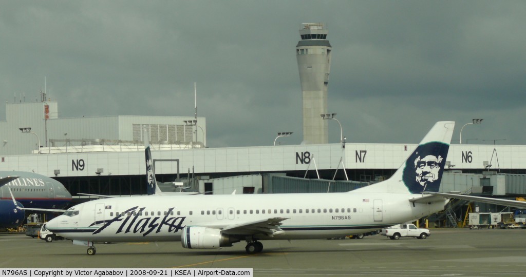 N796AS, 1998 Boeing 737-490 C/N 28891, At Seattle Tacoma