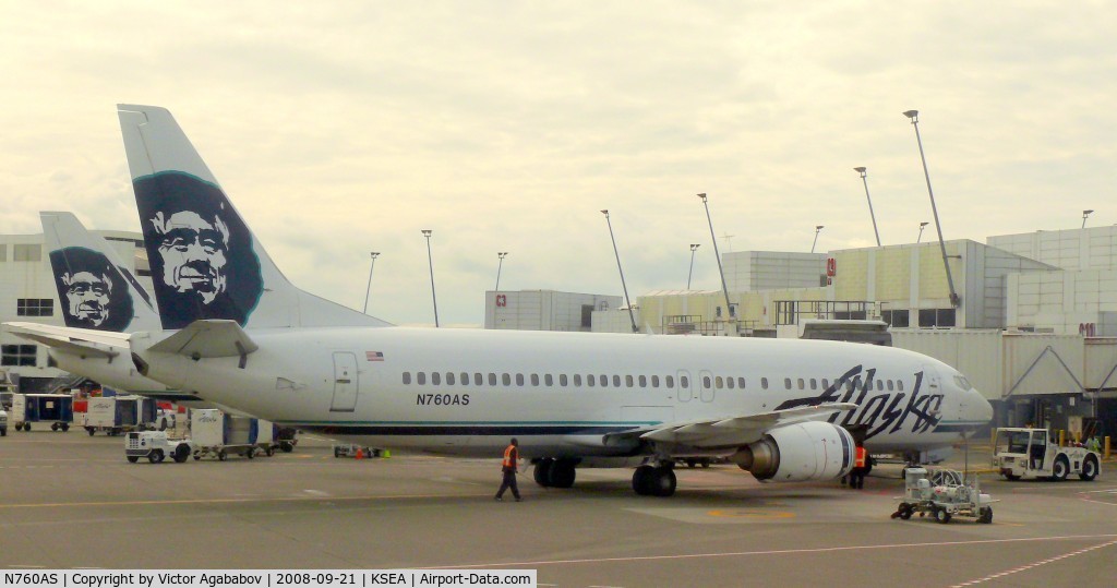 N760AS, 1992 Boeing 737-4Q8 C/N 25098, At Seattle Tacoma