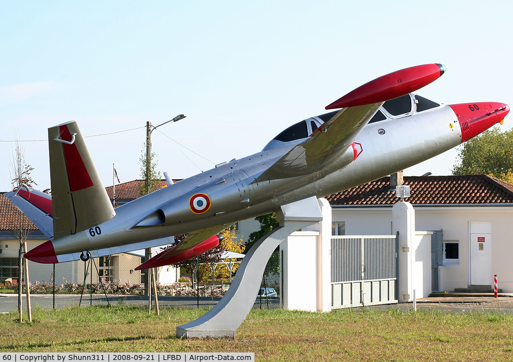 60, Dassault Etendard IV.M C/N 21, Preserved near the airport of LFBD...