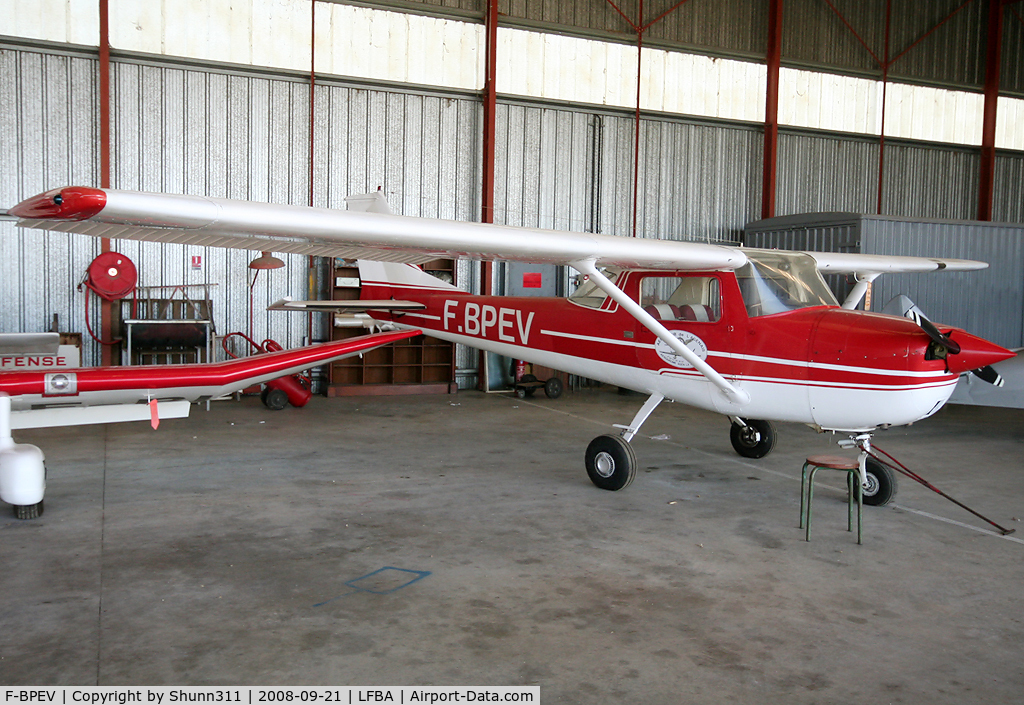 F-BPEV, Reims F150H C/N 0385, Parked inside Airclub's hangar...