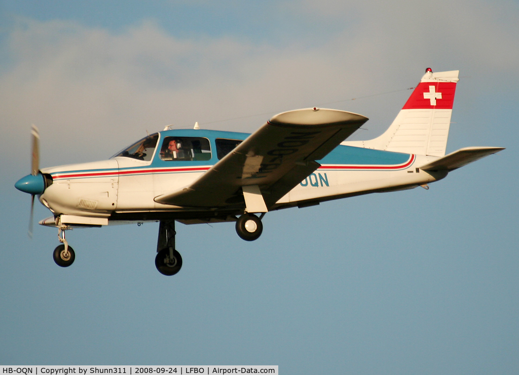 HB-OQN, 1973 Piper PA-28R-200 (B) C/N 28R-7435093, Landing rwy 32L...