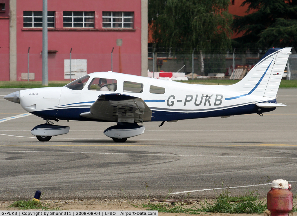 G-PUKB, 2007 Piper PA-28-181 Cherokee Archer III C/N 2843660, Departing from General Aviation area...