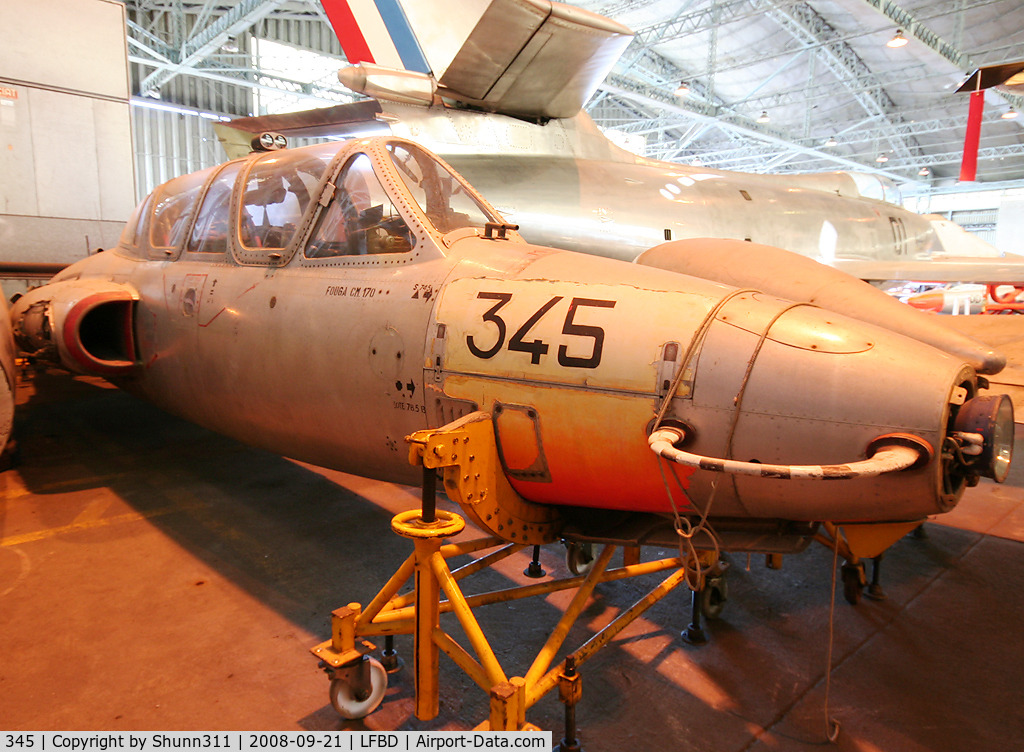 345, Fouga CM-170 Magister C/N 345, Preserved in CAEA Museum... Ex. Cognac Air Force Base
