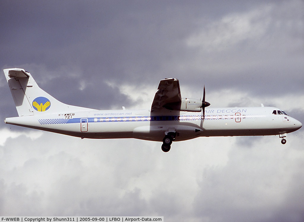F-WWEB, 2005 ATR 72-212 C/N 721, C/n 721 - To be VT-DKC and damaged at Bangalore... Not repaired !