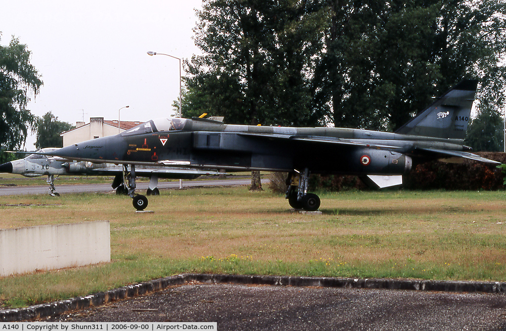 A140, Sepecat Jaguar A C/N A140, Preserved at the entrance of the base...