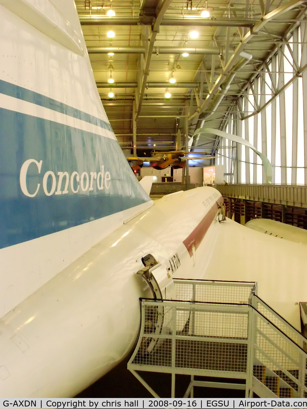 G-AXDN, 1968 Aerospatiale-BAC Concorde Prototype C/N 01/13522, displayed inside the AirSpace hangar, Duxford