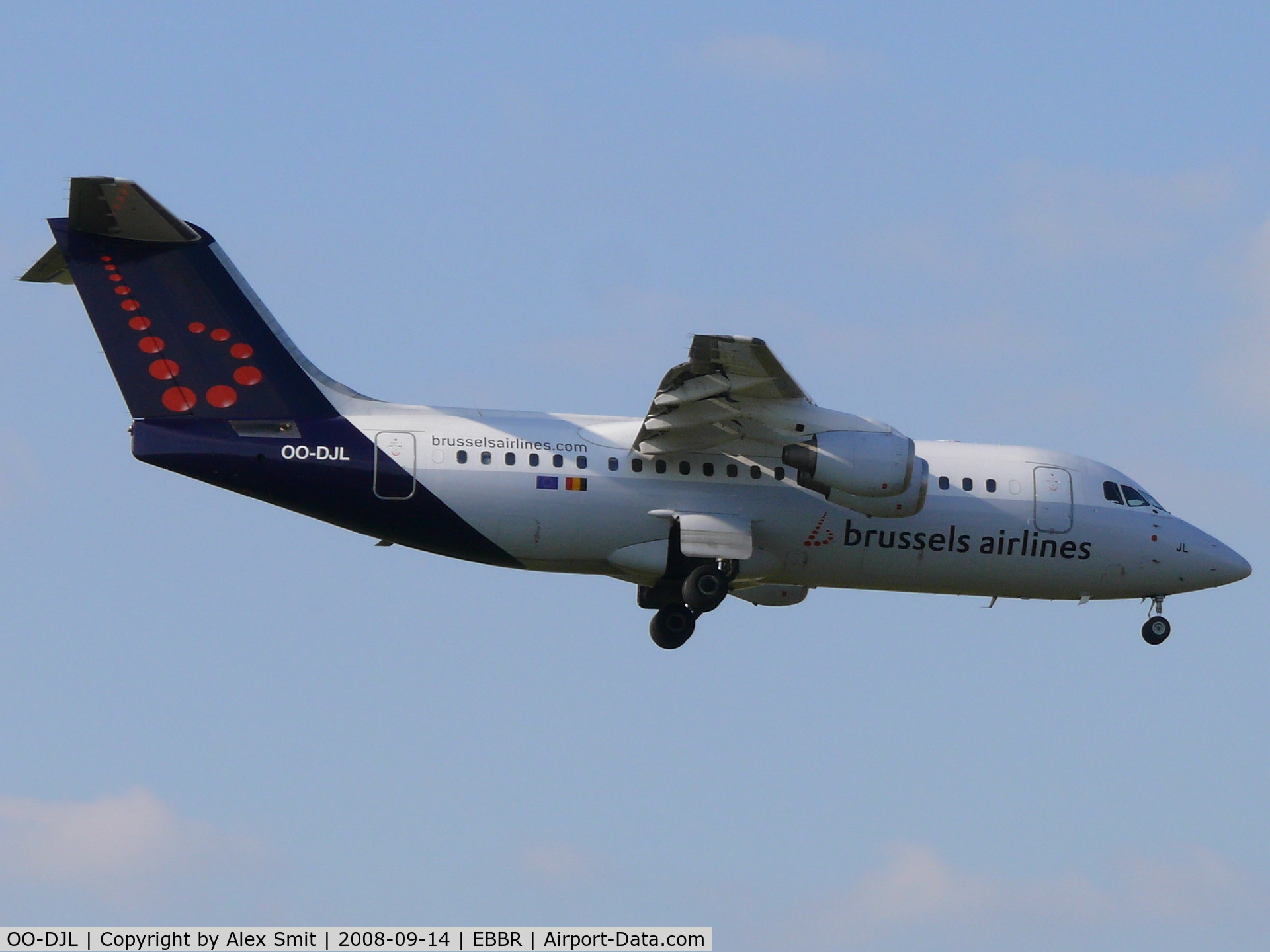 OO-DJL, 1995 British Aerospace Avro 146-RJ85 C/N E.2273, British Aerospace Bae146-200/Avro RJ85 OO-DJL Brussels Airlines