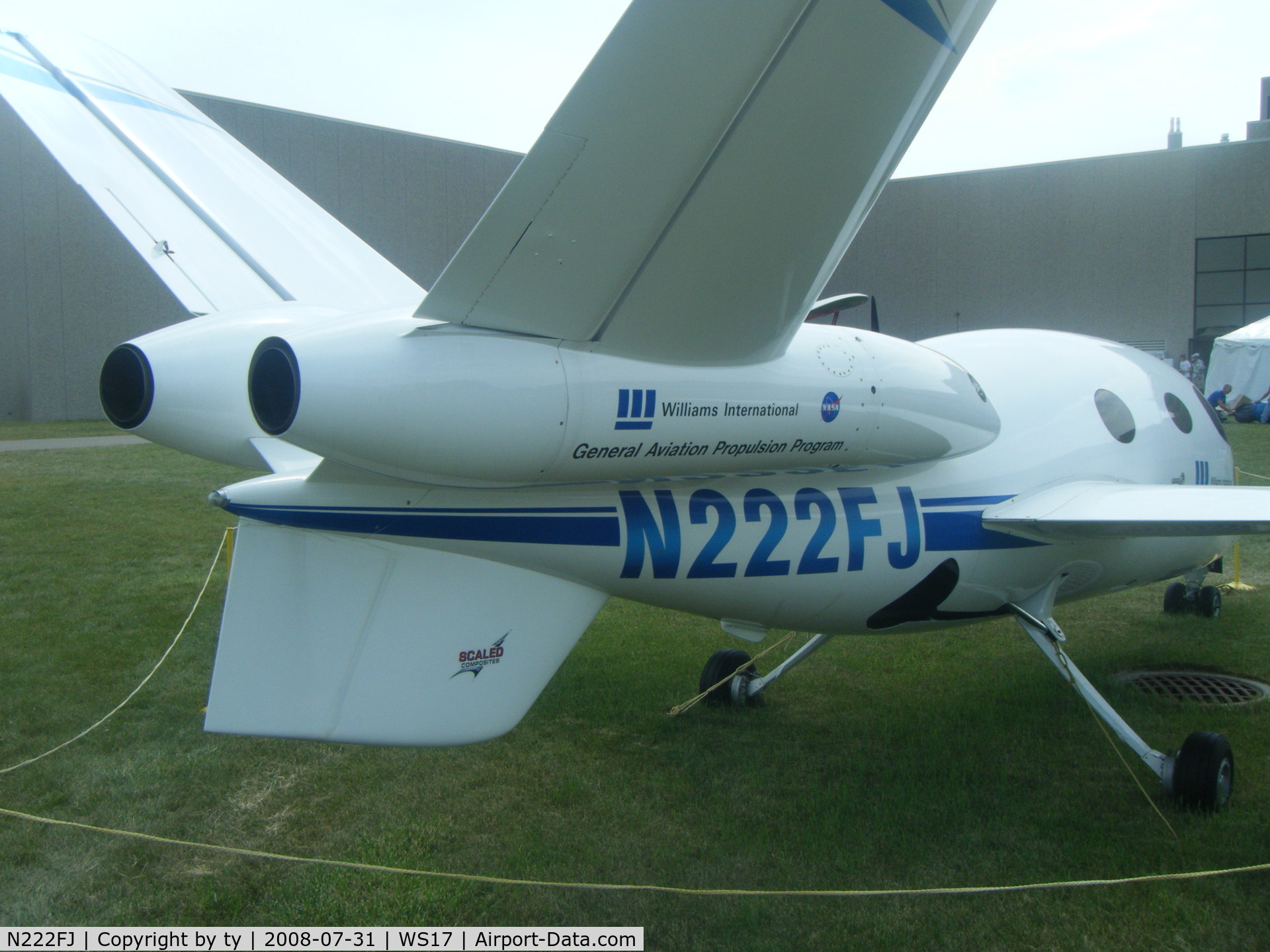 N222FJ, 1997 Scaled Composites 271 V-Jet II C/N 001, Engines Right Rear