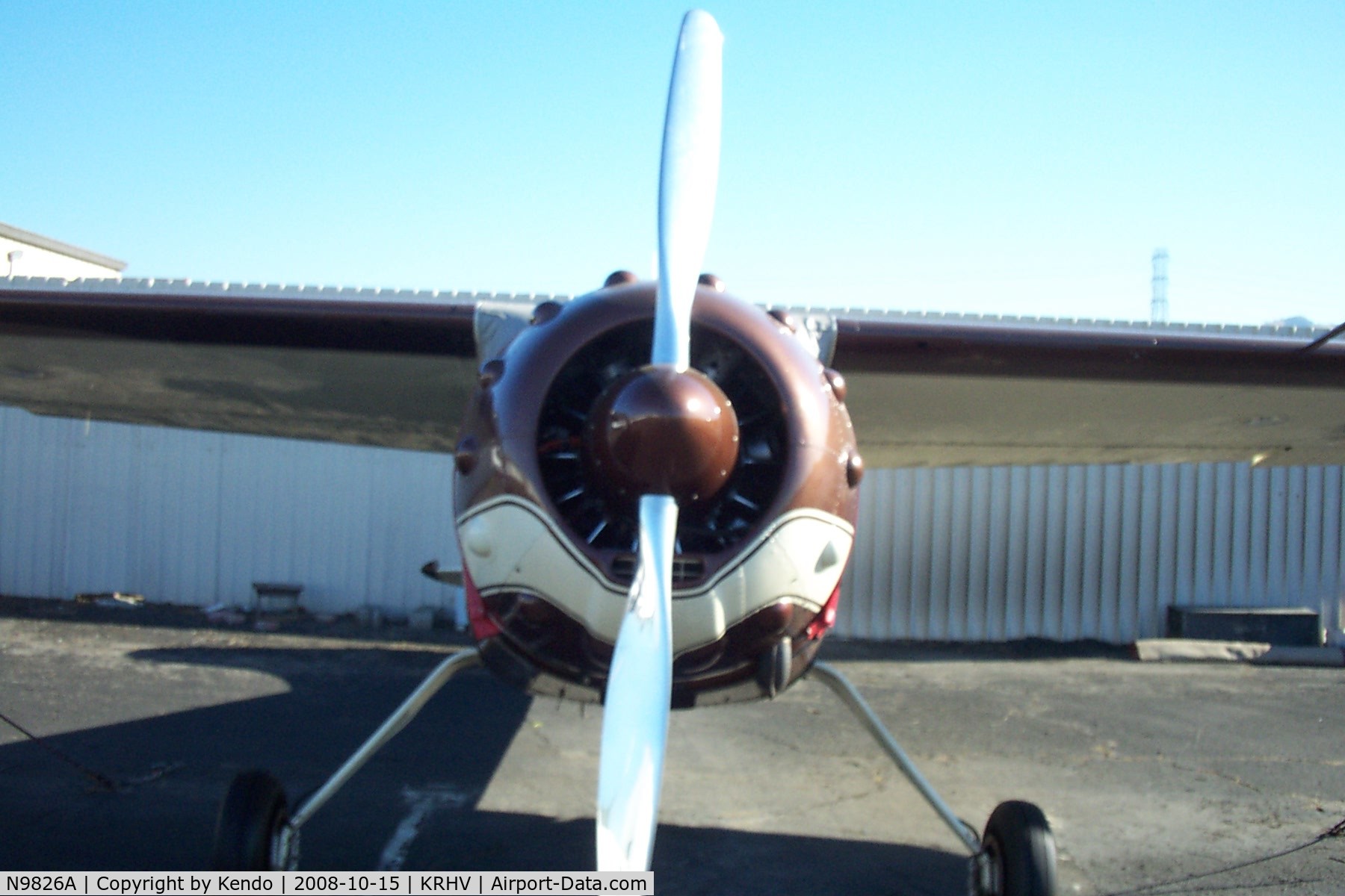 N9826A, 1950 Cessna 195 C/N 7505, Front View