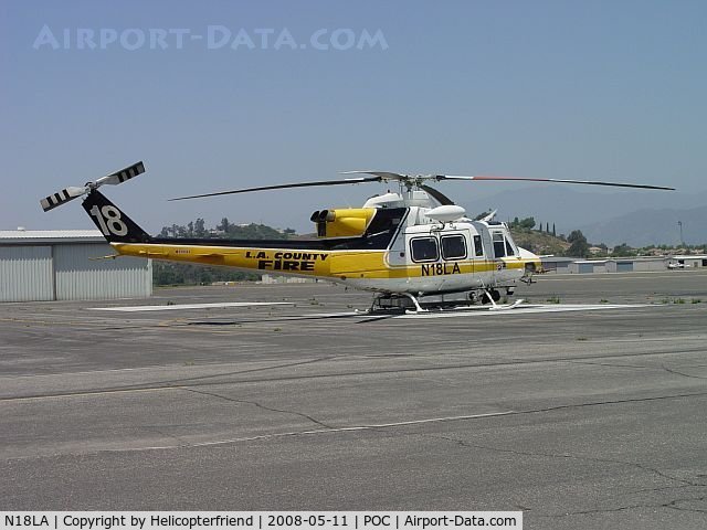 N18LA, 1992 Bell 412 C/N 36043, LA County Fire Copter 18 at brackett