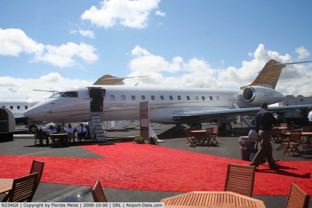 N234GX, 2007 Bombardier BD-700-1A10 Global Express XRS C/N 9234, Bombardier Global Express at NBAA in Bombardier display