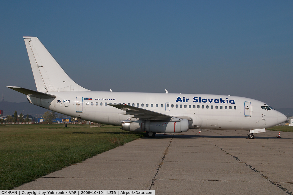 OM-RAN, 1985 Boeing 737-230 C/N 23156, Air Slovakia Boeing 737-200