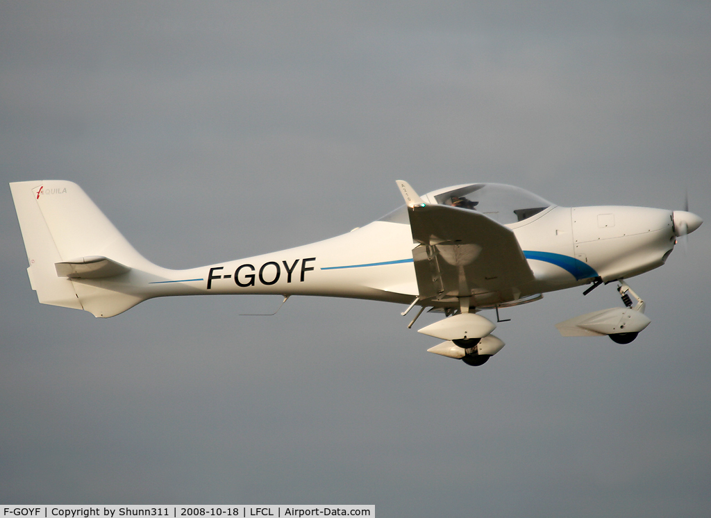 F-GOYF, Aquila A210 (AT01) C/N AT01-158, Take off rwy 34