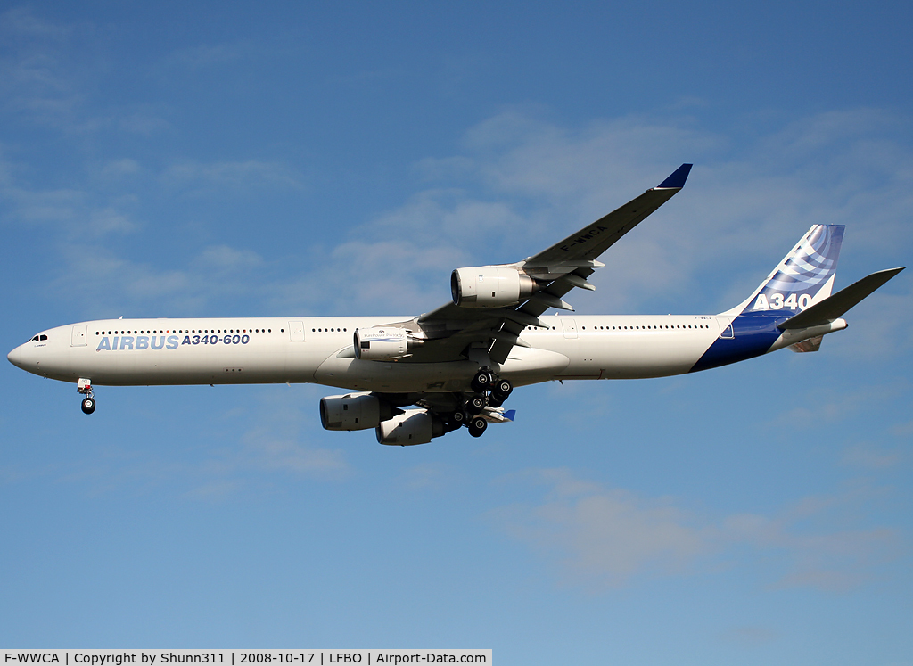 F-WWCA, 2001 Airbus A340-642 C/N 360, Landing rwy 32L with addition PW1000G engine at position 2